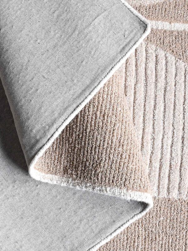 ALDINE RUG - IVORY/BEIGE - HAND WOVEN/OVER TUFTED - WOOL/VISCOSE