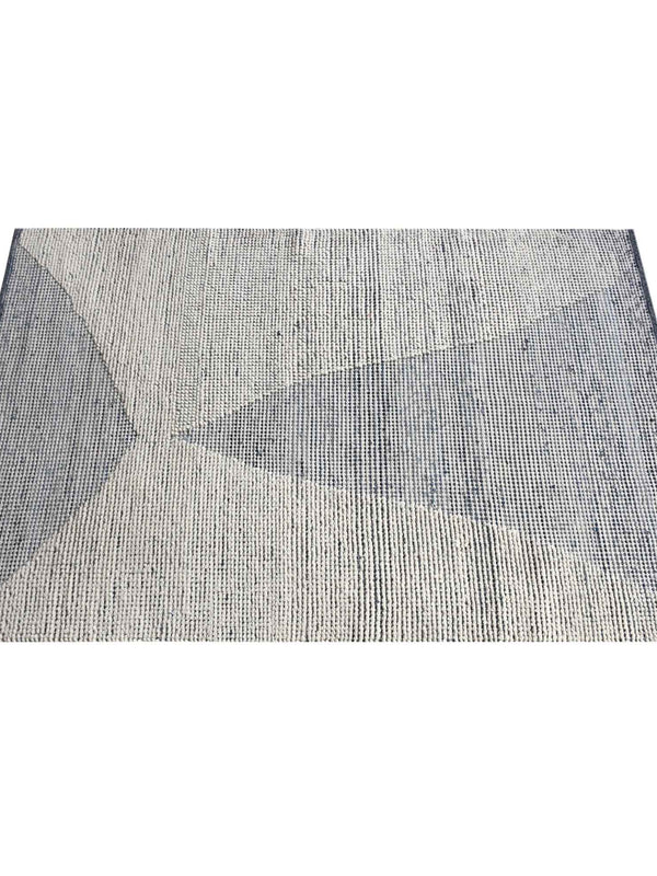 BANKSIA RUG - IVORY/BLUE - HAND WOVEN - COTTON DENIM/WOOL