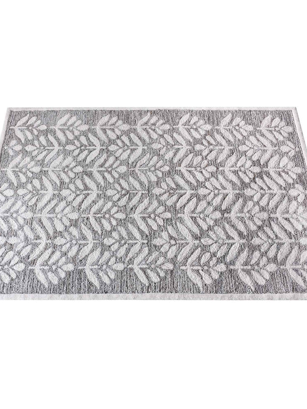 BESAR-II RUG - BEIGE/WHITE - HAND TUFTED - COTTON DENIM/WOOL
