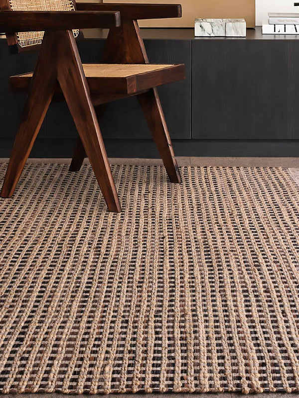 CAHILL RUG - LEATHER/ JUTE