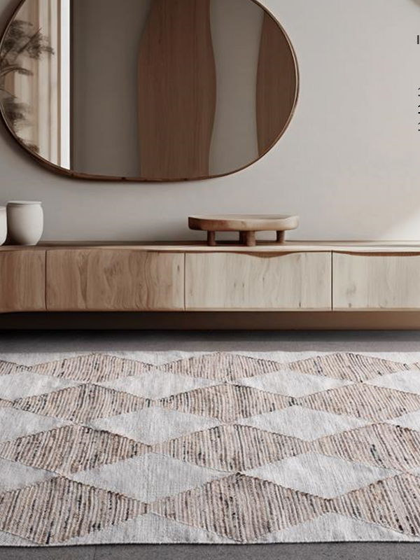 DONETSK - IVORY/NATURAL/BROWN - HAND WOVEN - WOOL + JUTE