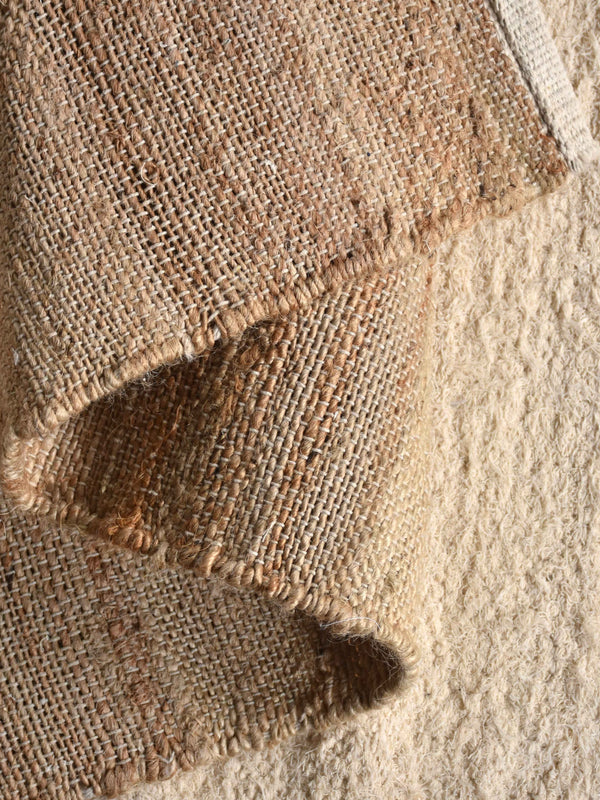 GROUSE RUG - NATURAL/ IVORY - JUTE/COTTON SALVAGE - HANDWOVEN