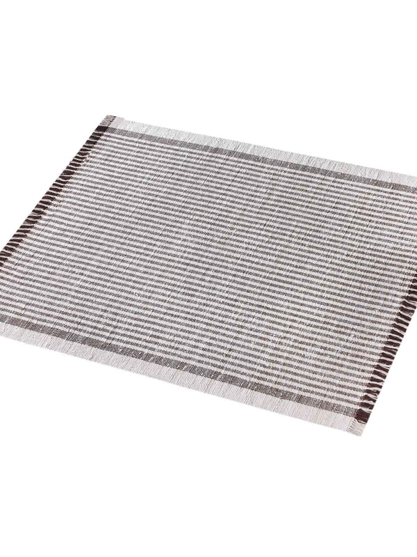 KAMEEL RUG - IVORY/BROWN - HAND WOVEN - COTTON DENIM