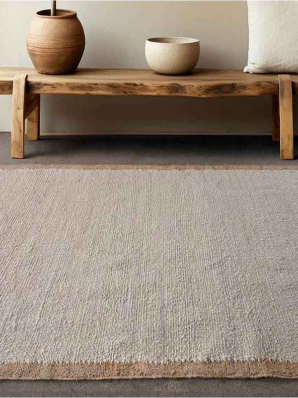 LORINA RUG - IVORY/NATURAL - PUNJA KELIM - NZ WOOL + JUTE