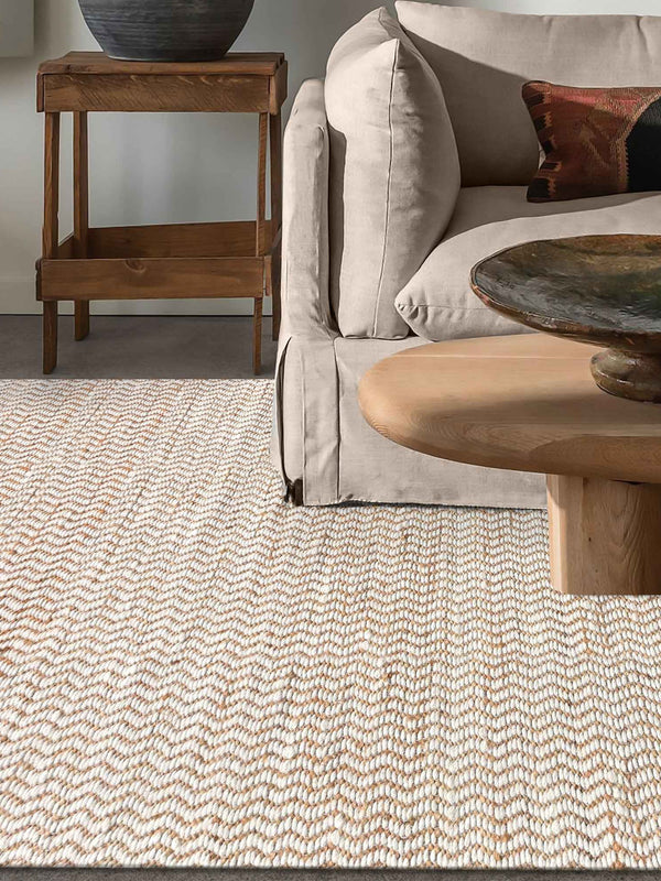 MISSION RUG - NATURAL/IVORY - JUTE/WOOL - HANDWOVEN