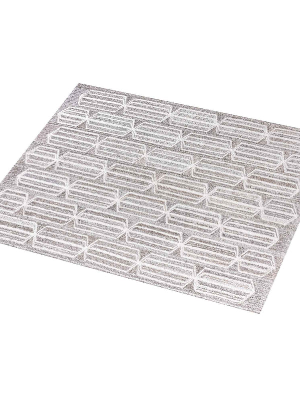 ROTAN RUG - BEIGE/WHITE - HAND TUFTED - COTTON DENIM/WOOL