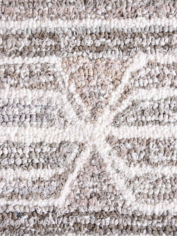 ROTAN RUG - BEIGE/WHITE - HAND TUFTED - COTTON DENIM/WOOL
