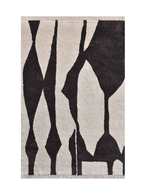 SARATA RUG - IVORY/CHARCOAL - COTTON - TABLE TUFTED