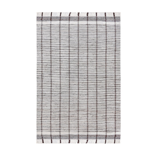 SMITHFIELD RUG - IVORY/BROWN - HAND WOVEN - COTTON DENIM