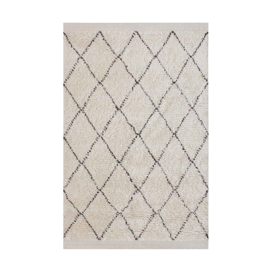 SORTON RUG - WOOL - IVORY/CHARCOAL - HANDWOVEN