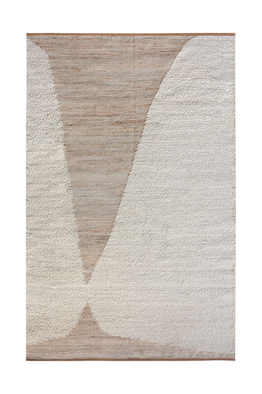 DOBREV-II RUG - IVORY/NATURAL - HAND WOVEN - WOOL/JUTE