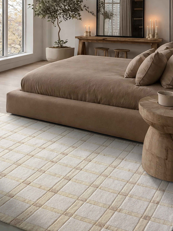 VIMMA RUG - WOOL - HAND WOVEN - IVORY/BEIGE