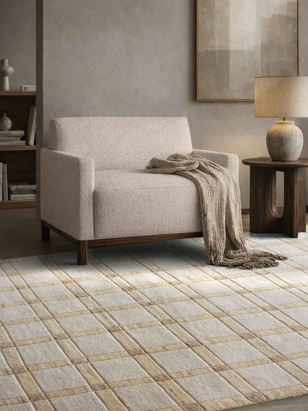 VIMMA RUG - WOOL - HAND WOVEN - IVORY/BEIGE