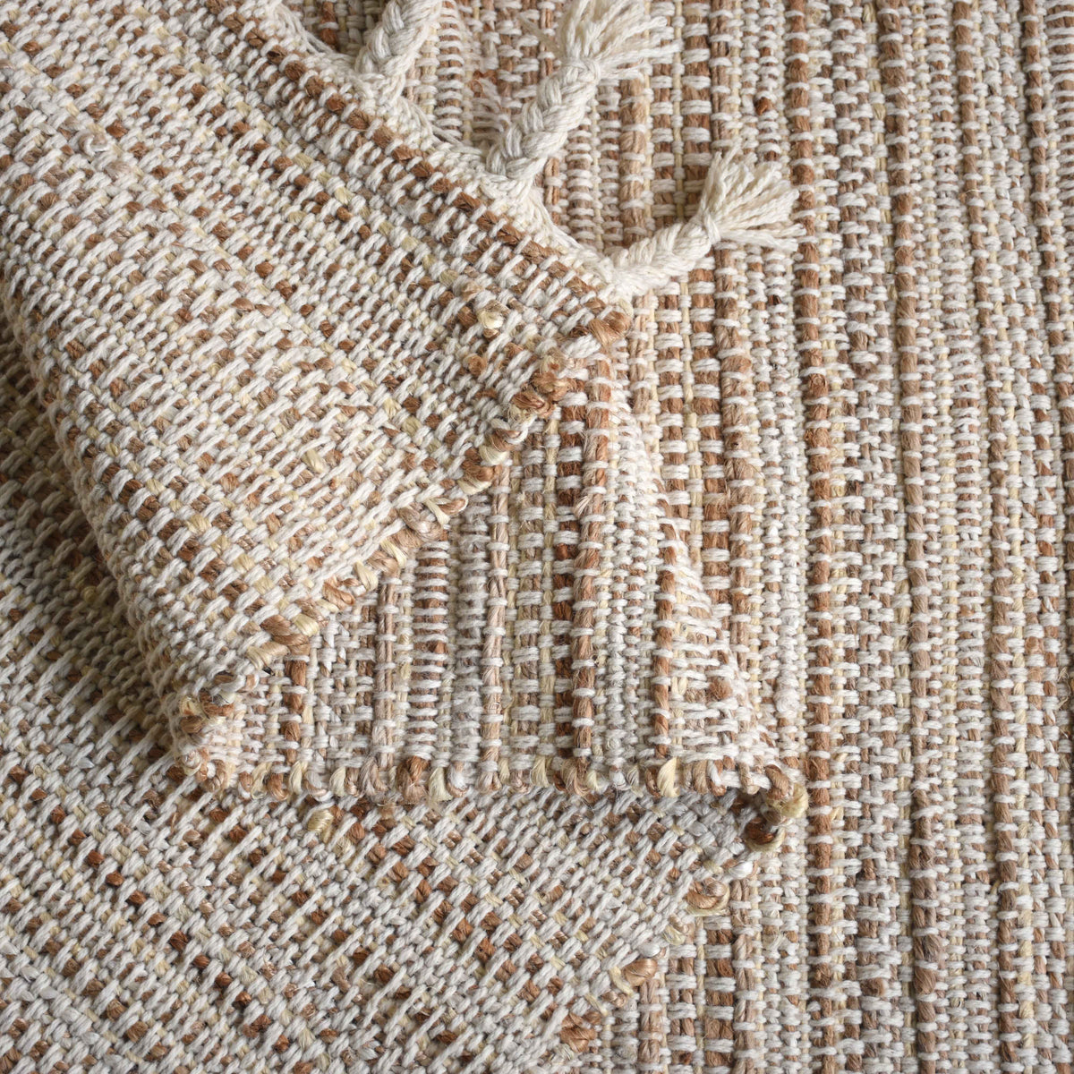Monolith & Heart Acapulco Hand-Woven Jute & Wool Rug, Ivory & Natural