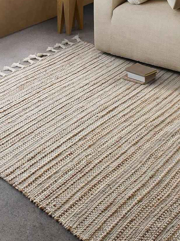 ACAPULCO - IVORY/NATURAL - HAND WOVEN - JUTE + WOOL