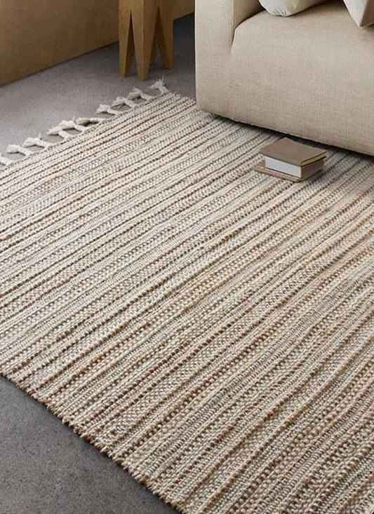 ACAPULCO - IVORY/NATURAL - HAND WOVEN - JUTE + WOOL