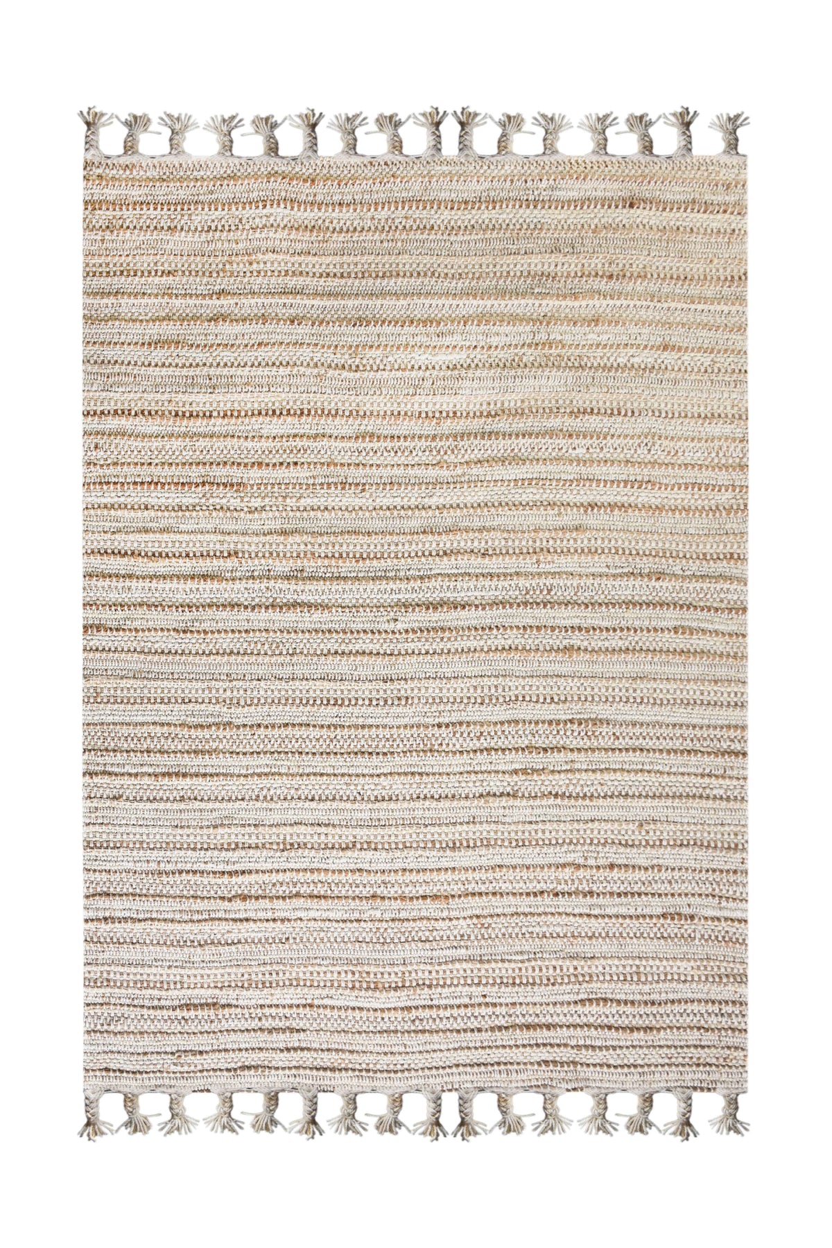 Monolith & Heart Acapulco Hand-Woven Jute & Wool Rug, Ivory & Natural