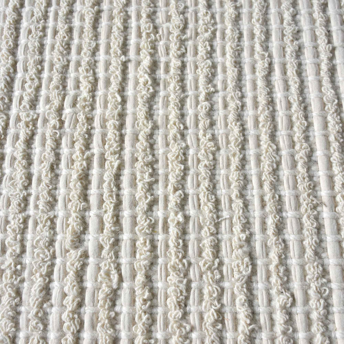 Monolith & Heart Adonis Hand-Woven Wool & Cotton Rug, Natural White