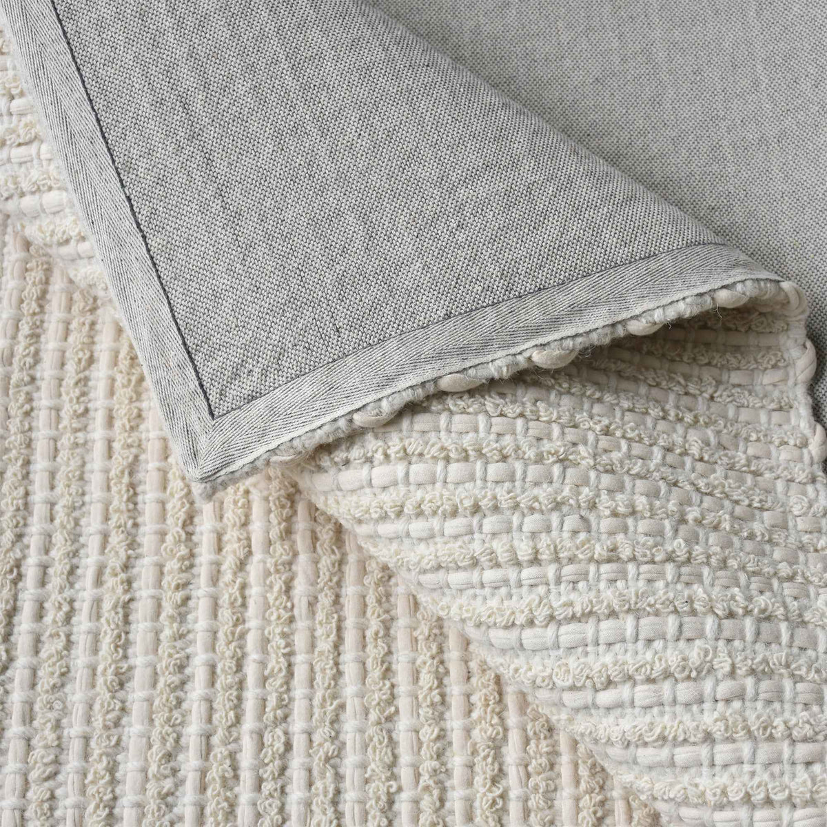 Monolith & Heart Adonis Hand-Woven Wool & Cotton Rug, Natural White