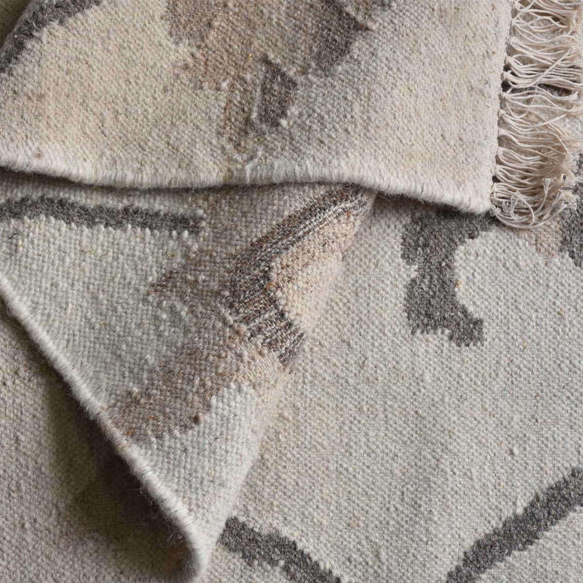 Monolith & Heart Aerie Punja Kelim Wool Rug, Natural
