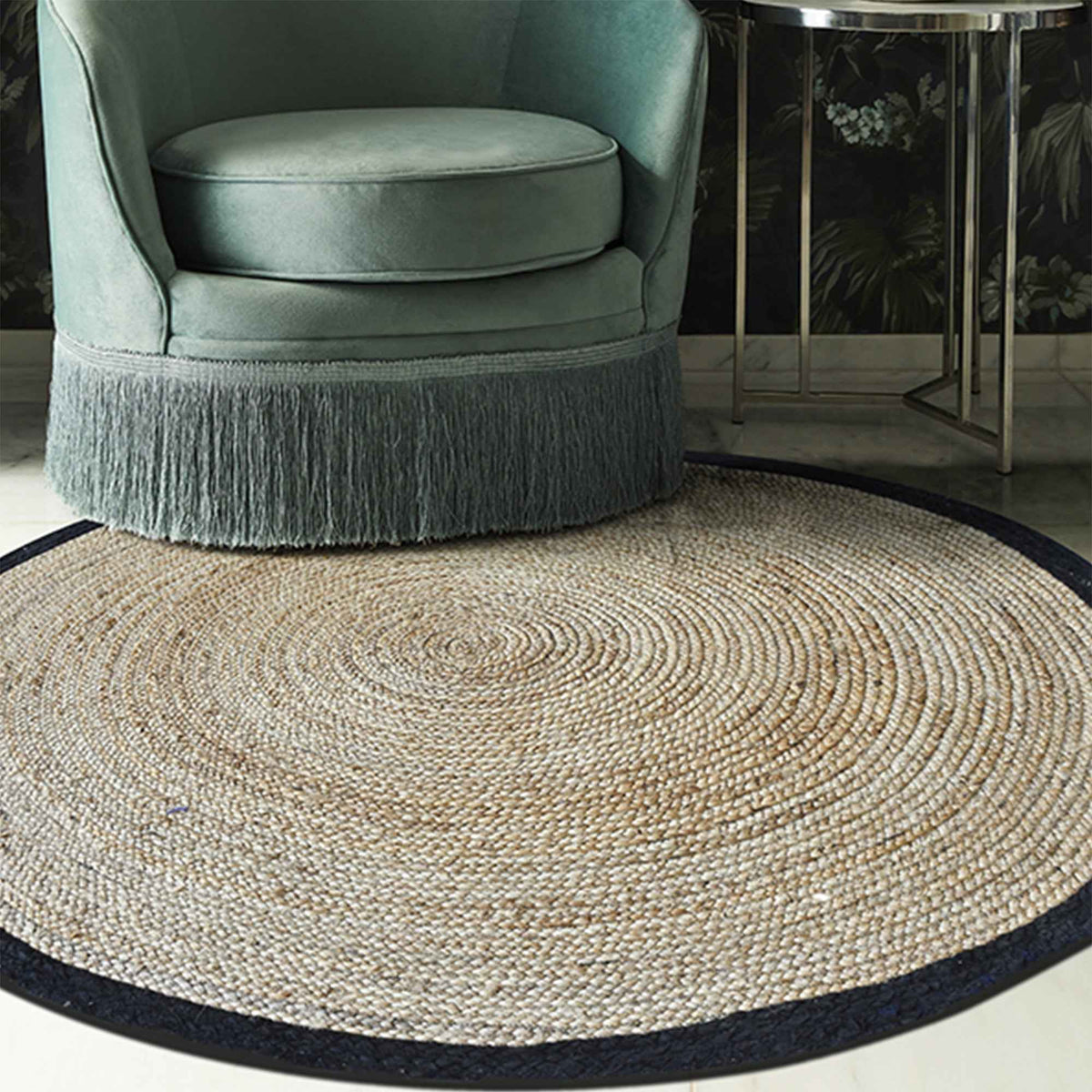 Monolith & Heart Afono Braided Jute & Recycled Fabric Rug, Multiple Colours