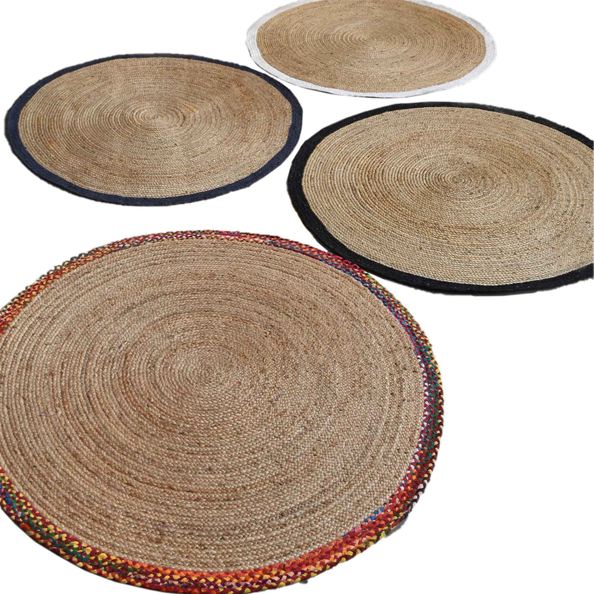 Monolith & Heart Afono Braided Jute & Recycled Fabric Rug, Multiple Colours
