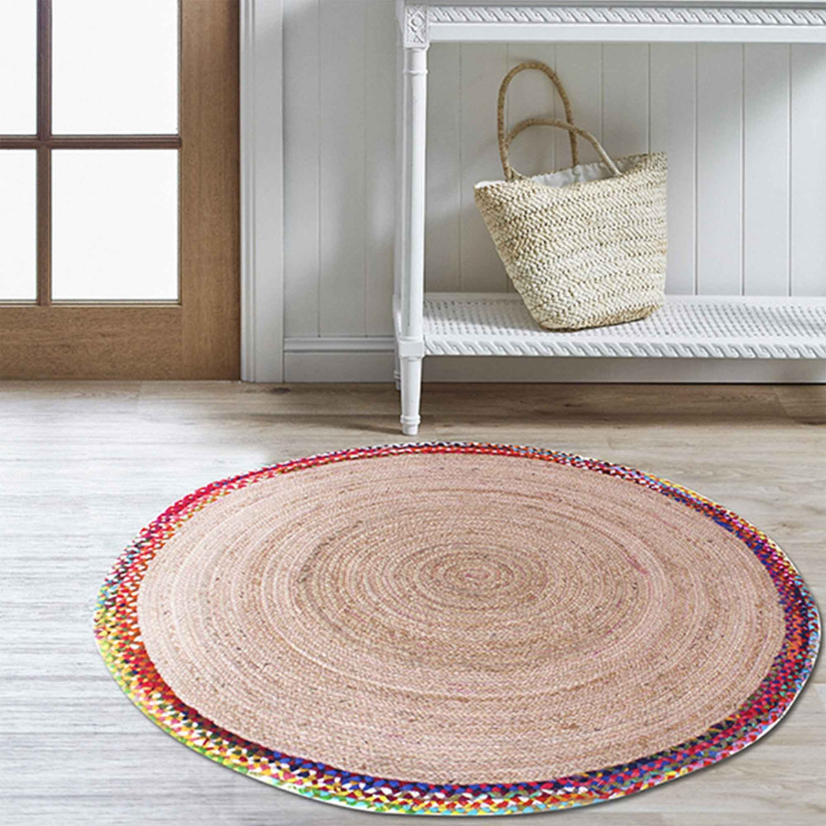 Monolith & Heart Afono Braided Jute & Recycled Fabric Rug, Multiple Colours
