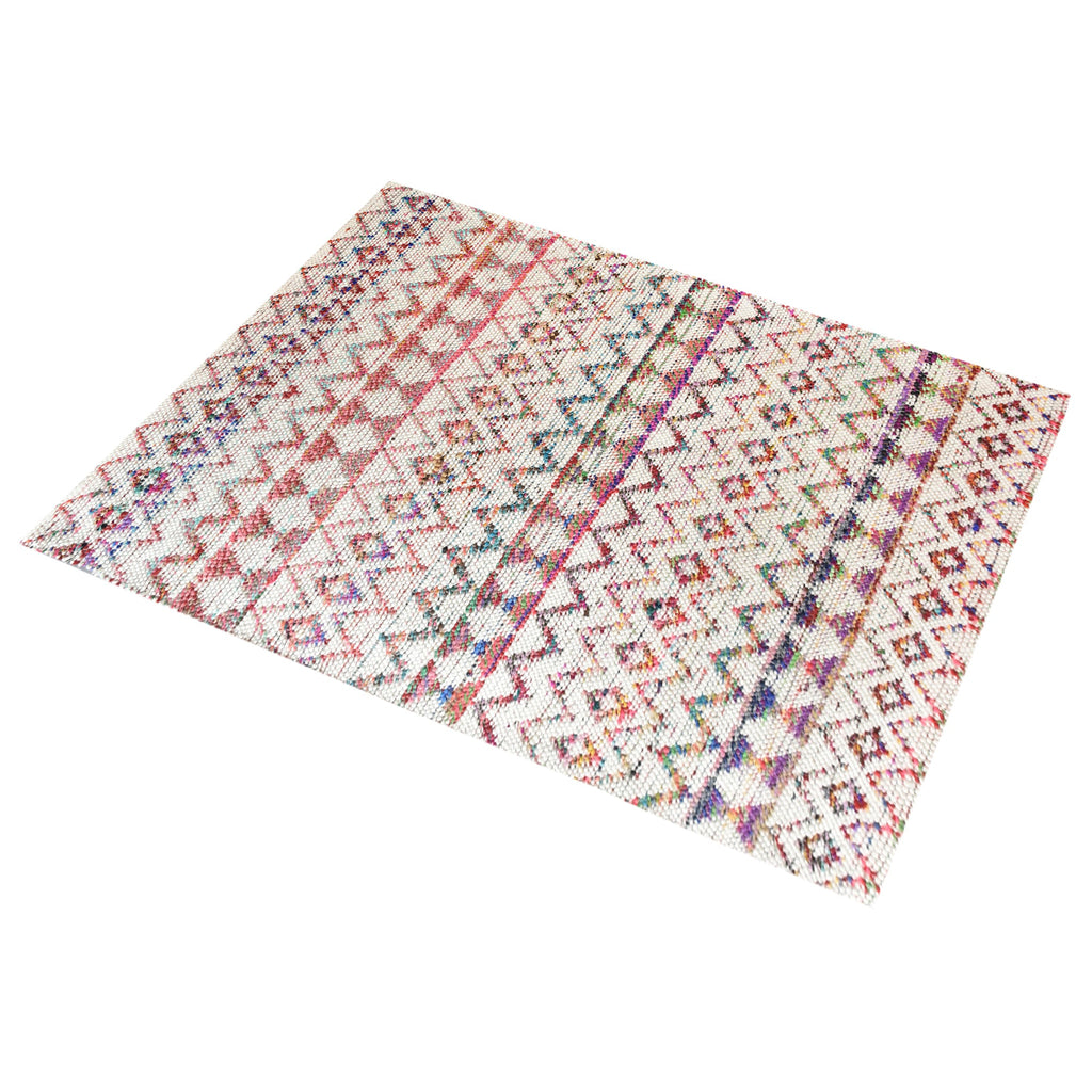 Area Rug, Bedroom Rug, Living Room Rug, Living Area Rug, Indian Rug, Office Carpet, Office Rug, Shop Rug Online, Wool, Recycled Fabric, Natural White, Multi, Pitloom, Flat Weave, geometric