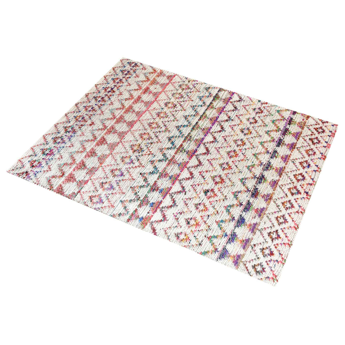Monolith & Heart Agrican Hand-Woven Wool & Recycled Fabric Rug, Natural White & Multi