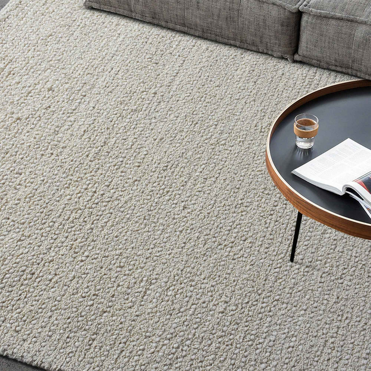 Monolith & Heart Alazan Hand-Woven Wool Rug, Natural White