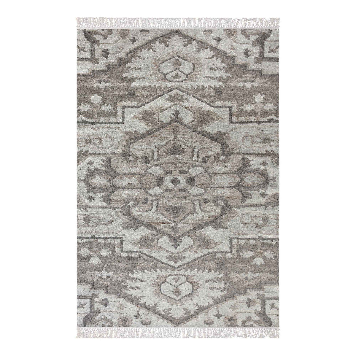 Monolith & Heart Aldford Punja Kelim Wool Rug, Natural