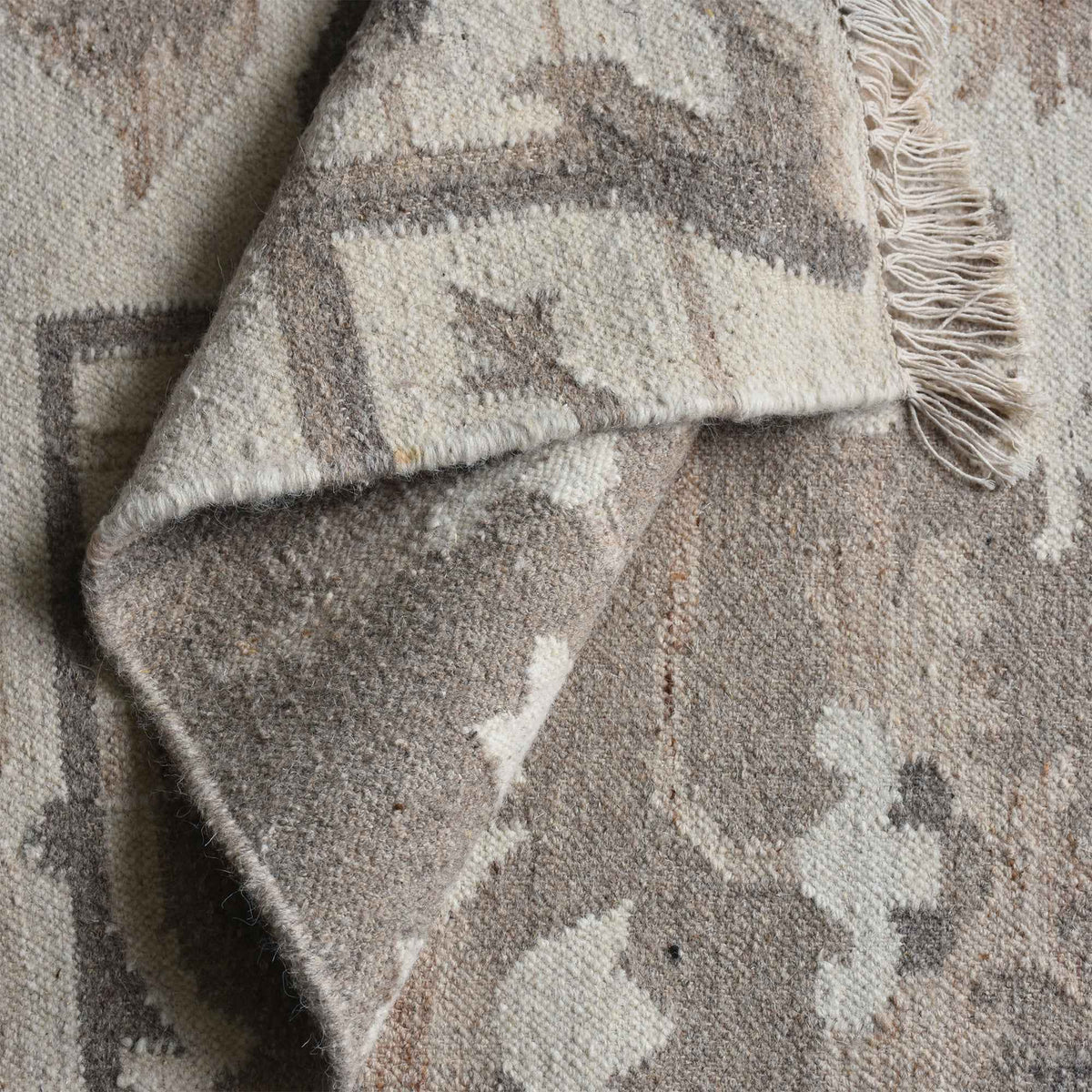Monolith & Heart Aldford Punja Kelim Wool Rug, Natural