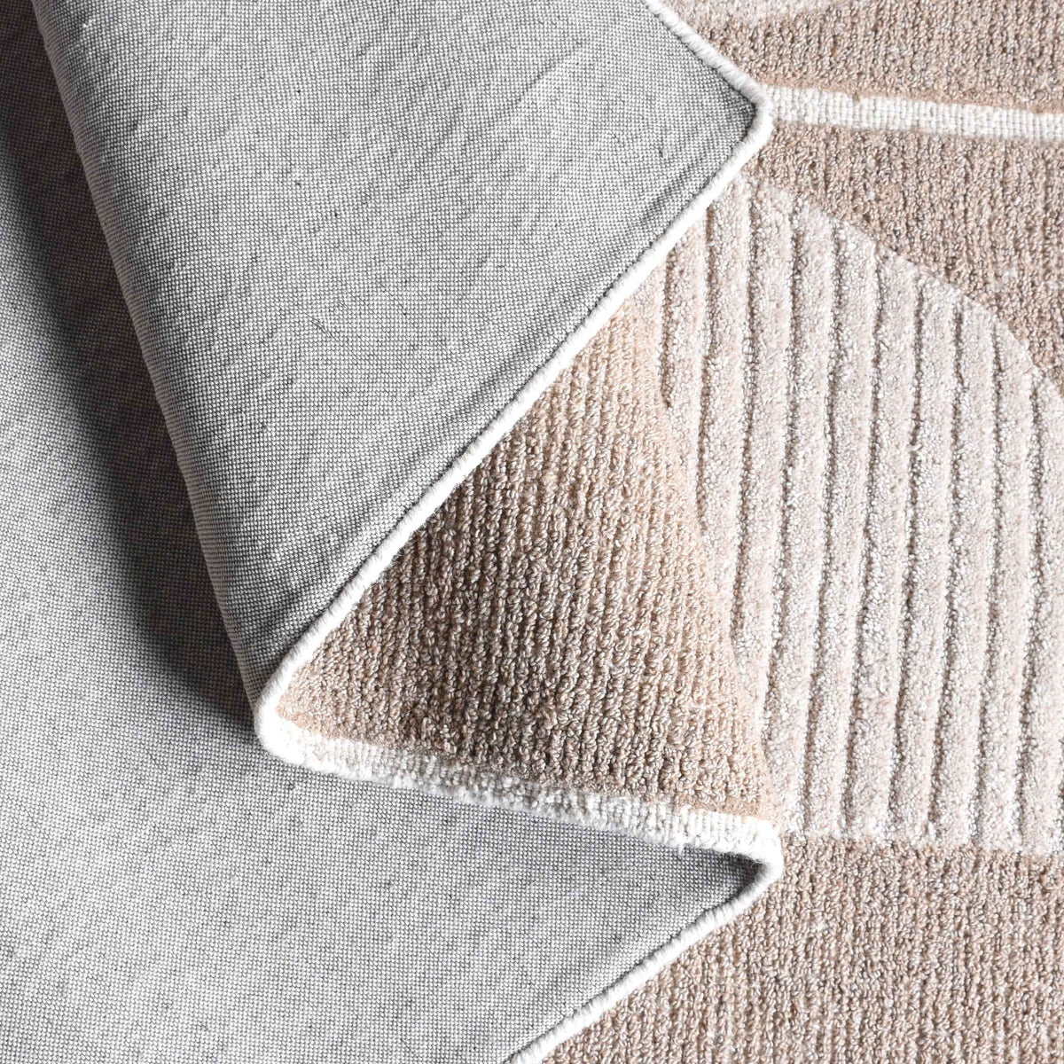 Monolith & Heart Aldine Hand-Woven & Over-Tufted Wool & Viscose Rug, Ivory & Beige