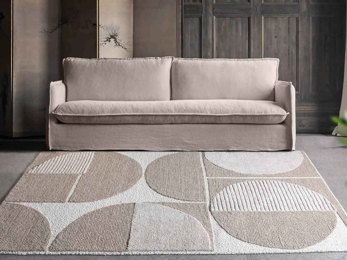 Monolith & Heart Aldine Hand-Woven & Over-Tufted Wool & Viscose Rug, Ivory & Beige