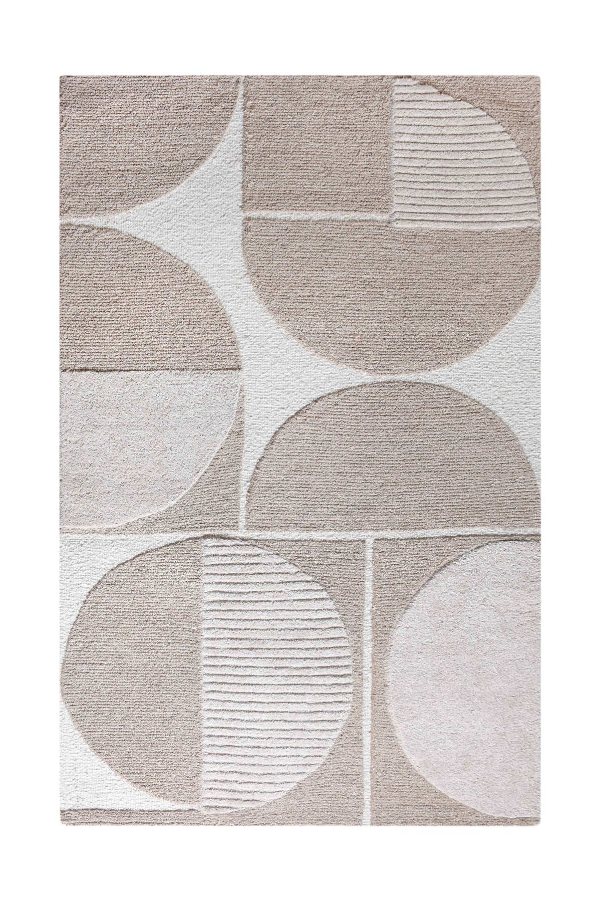 Monolith & Heart Aldine Hand-Woven & Over-Tufted Wool & Viscose Rug, Ivory & Beige