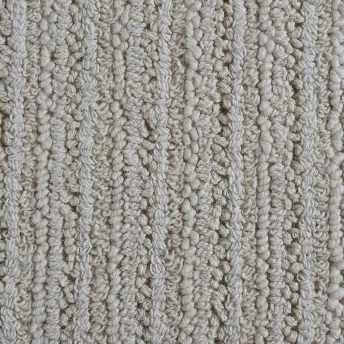 Monolith & Heart Aletha Hand-Woven Wool Rug, Natural White, High Pile