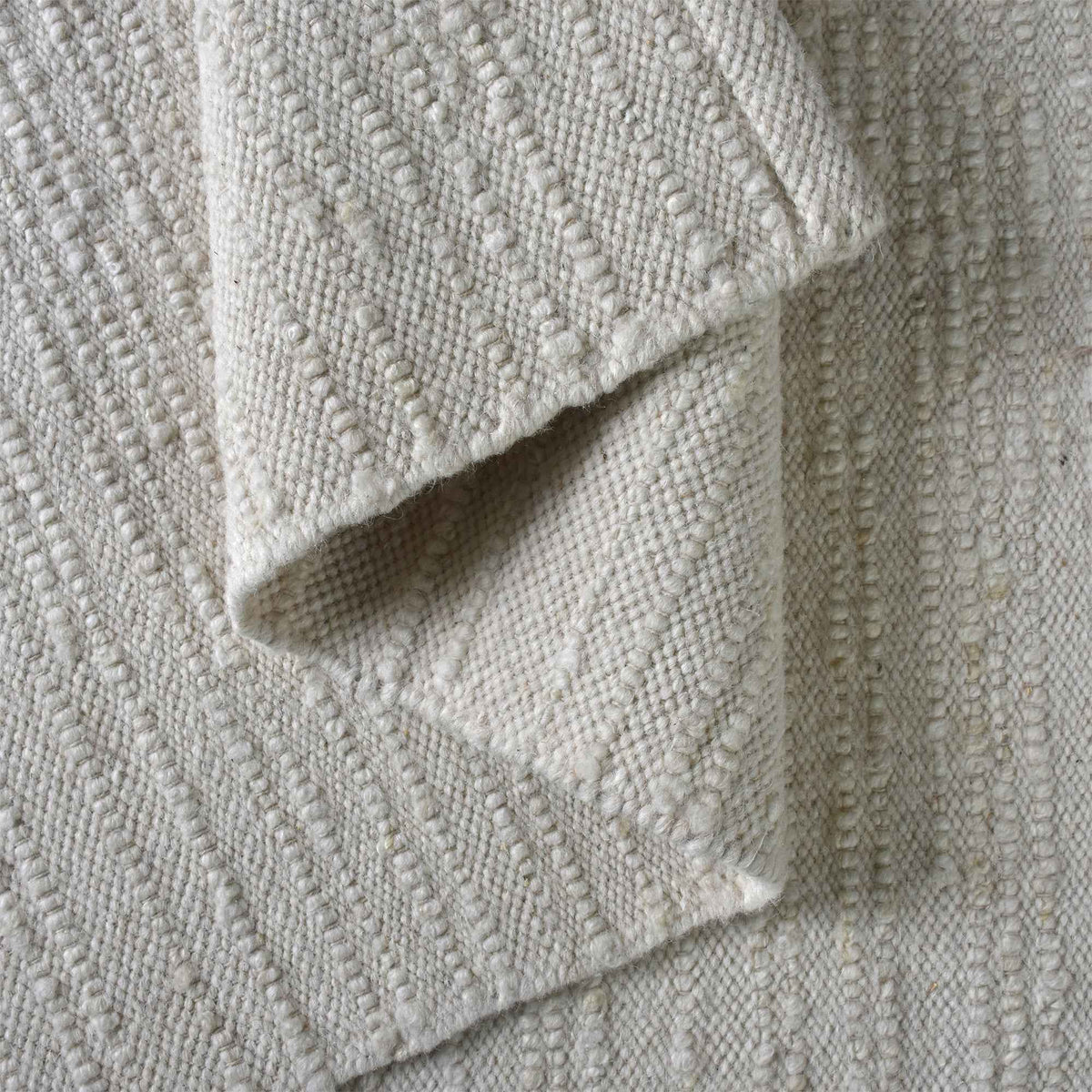 Monolith & Heart Alguno Hand-Woven New Zealand Wool Rug, Natural White