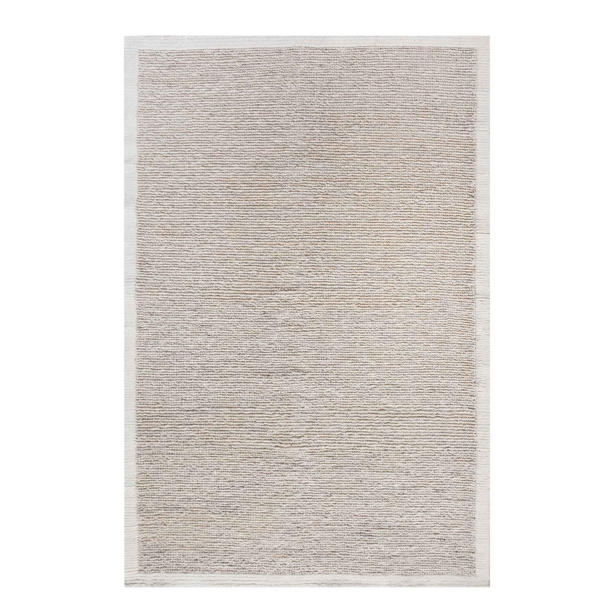 Monolith & Heart Amal Punja Kelim New Zealand Wool Rug, Natural White