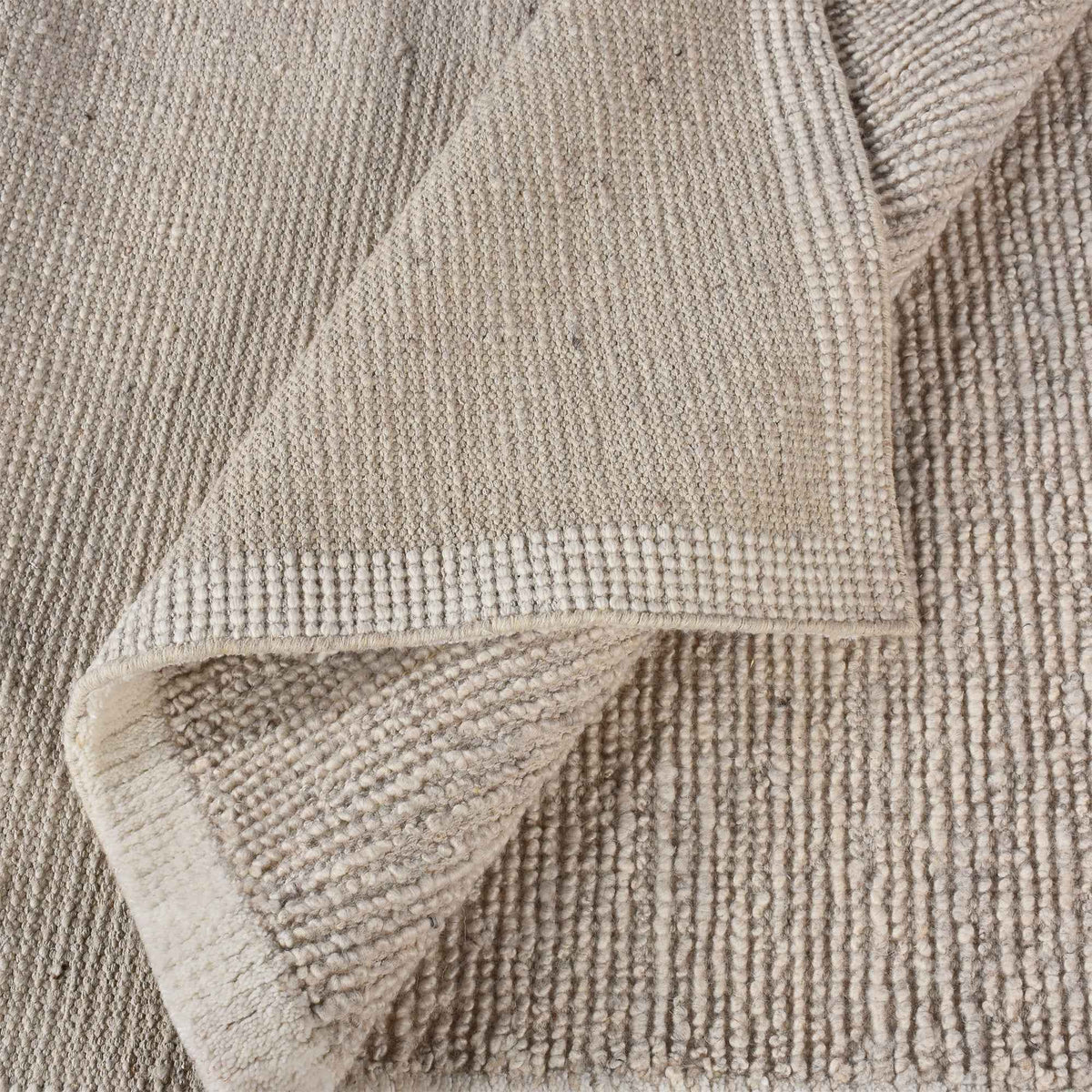 Monolith & Heart Amal Punja Kelim New Zealand Wool Rug, Natural White