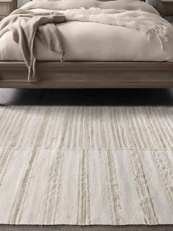 AMPOR - IVORY - HAND WOVEN - WOOL + JUTE