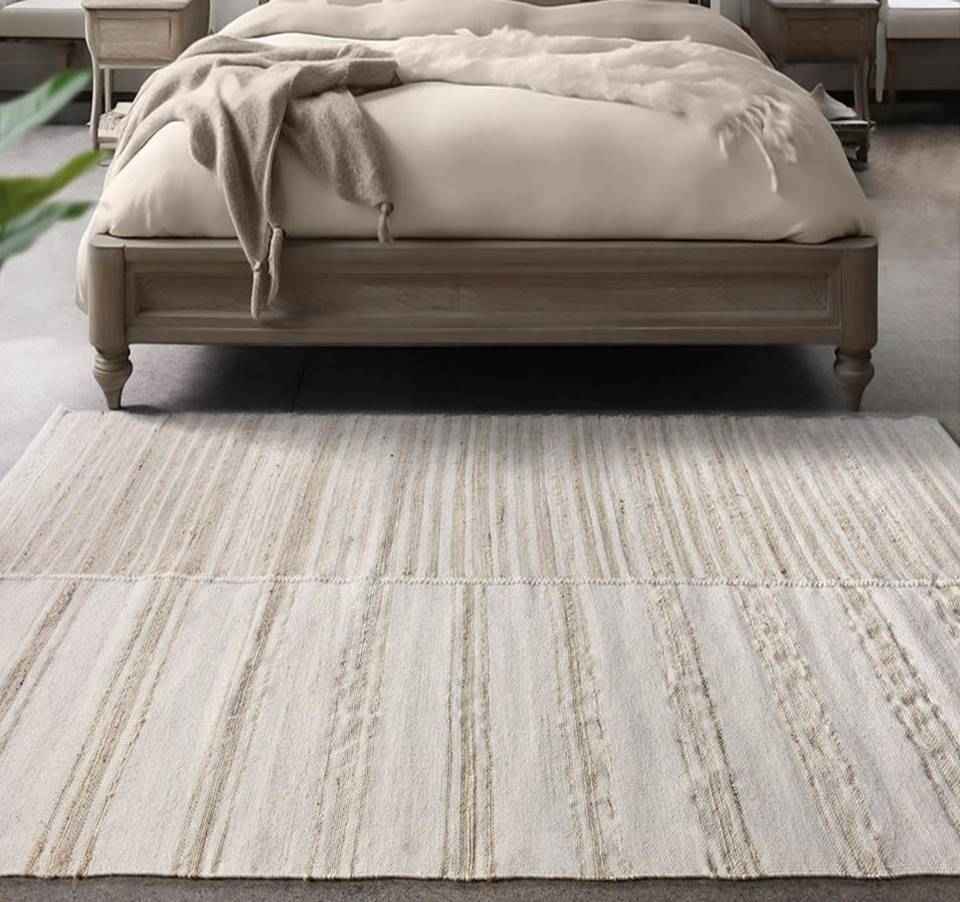 AMPOR - IVORY - HAND WOVEN - WOOL + JUTE