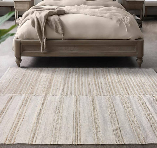AMPOR - IVORY - HAND WOVEN - WOOL + JUTE
