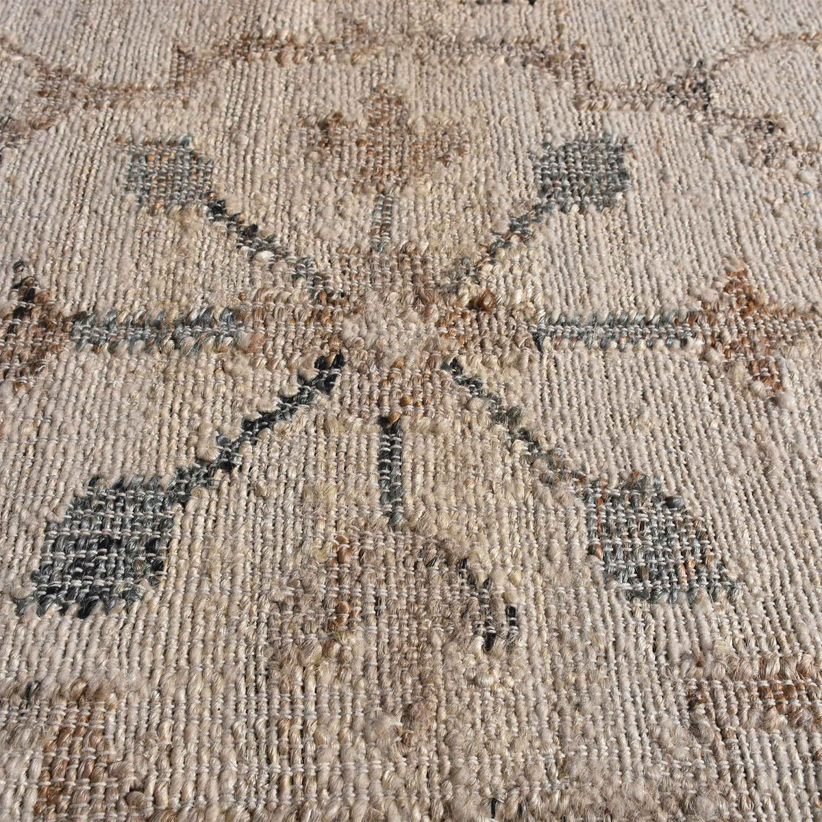 Monolith & Heart Amroha Punja Hand-Woven Hemp & Wool Rug, Natural & Sage