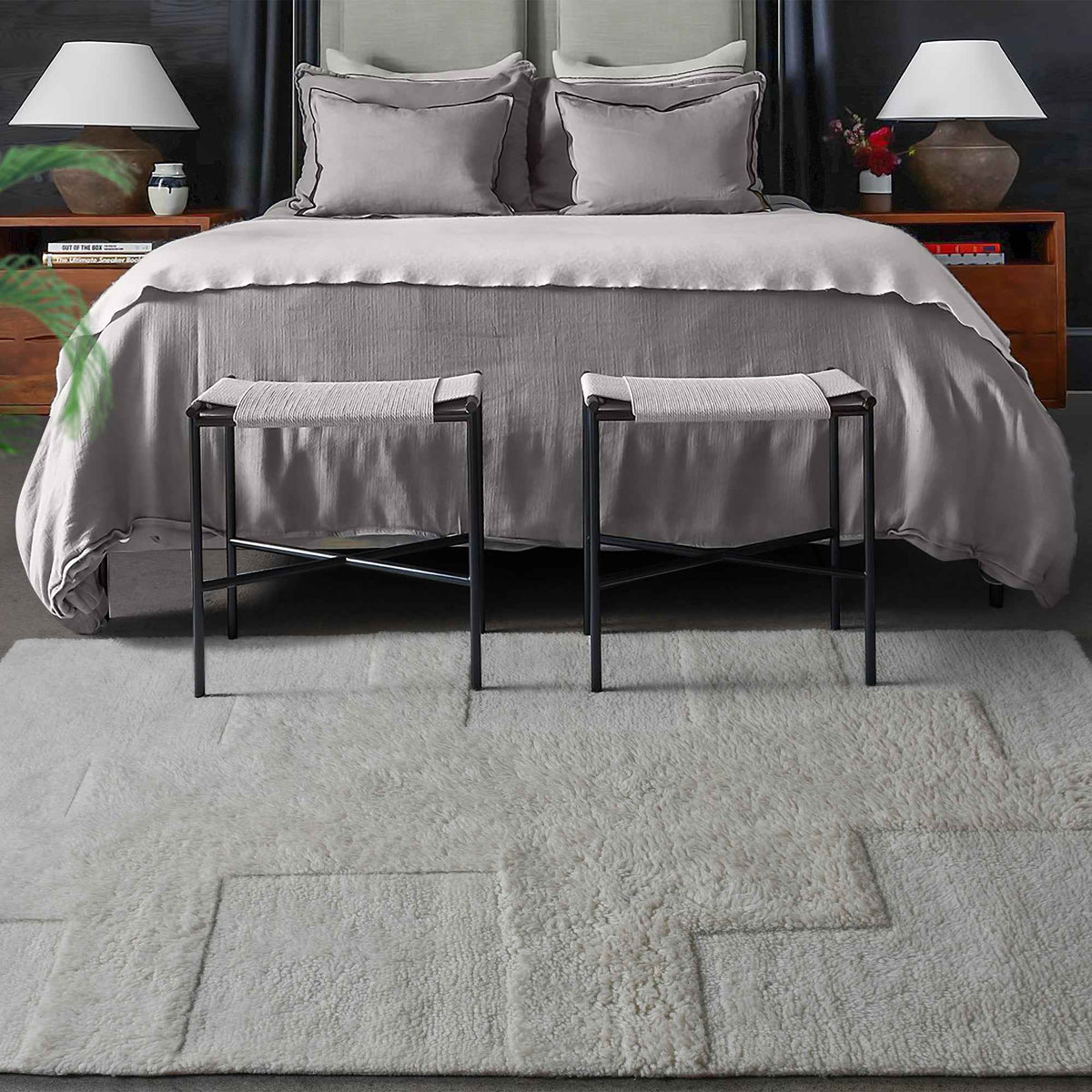 Monolith & Heart Ancona Table-Tufted New Zealand Wool Rug, Ivory