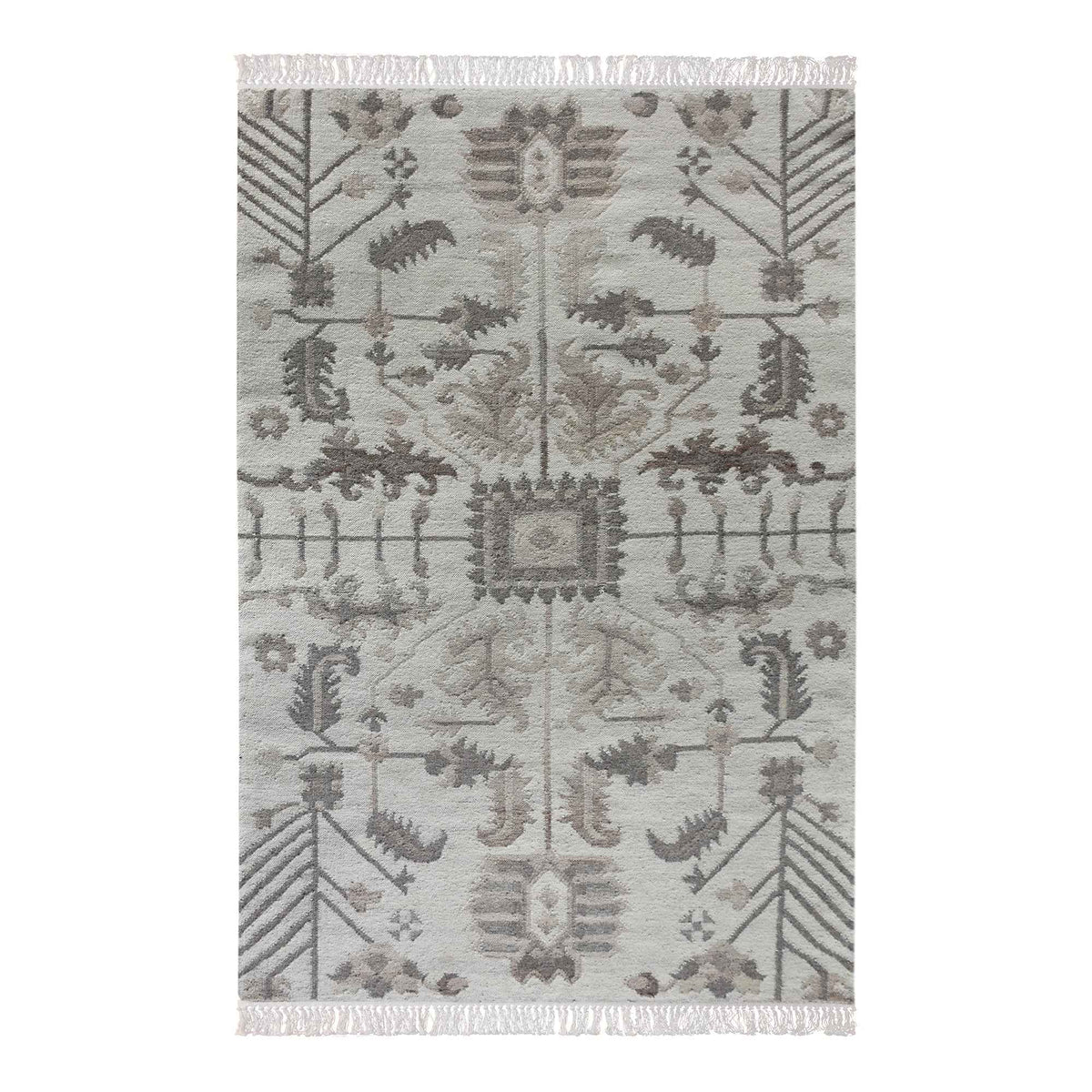 Monolith & Heart Andora Punja Kelim Wool Rug, Natural
