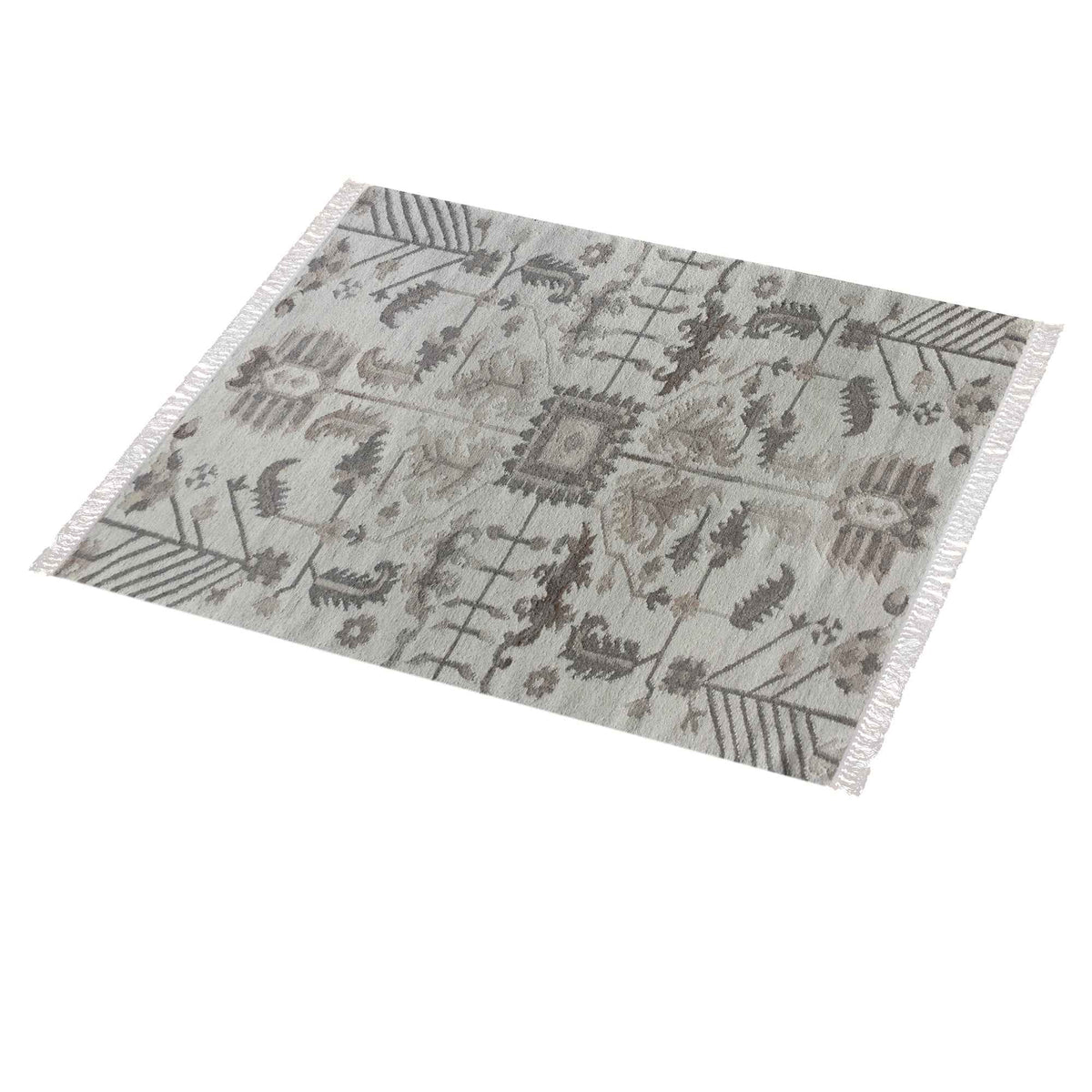 Monolith & Heart Andora Punja Kelim Wool Rug, Natural