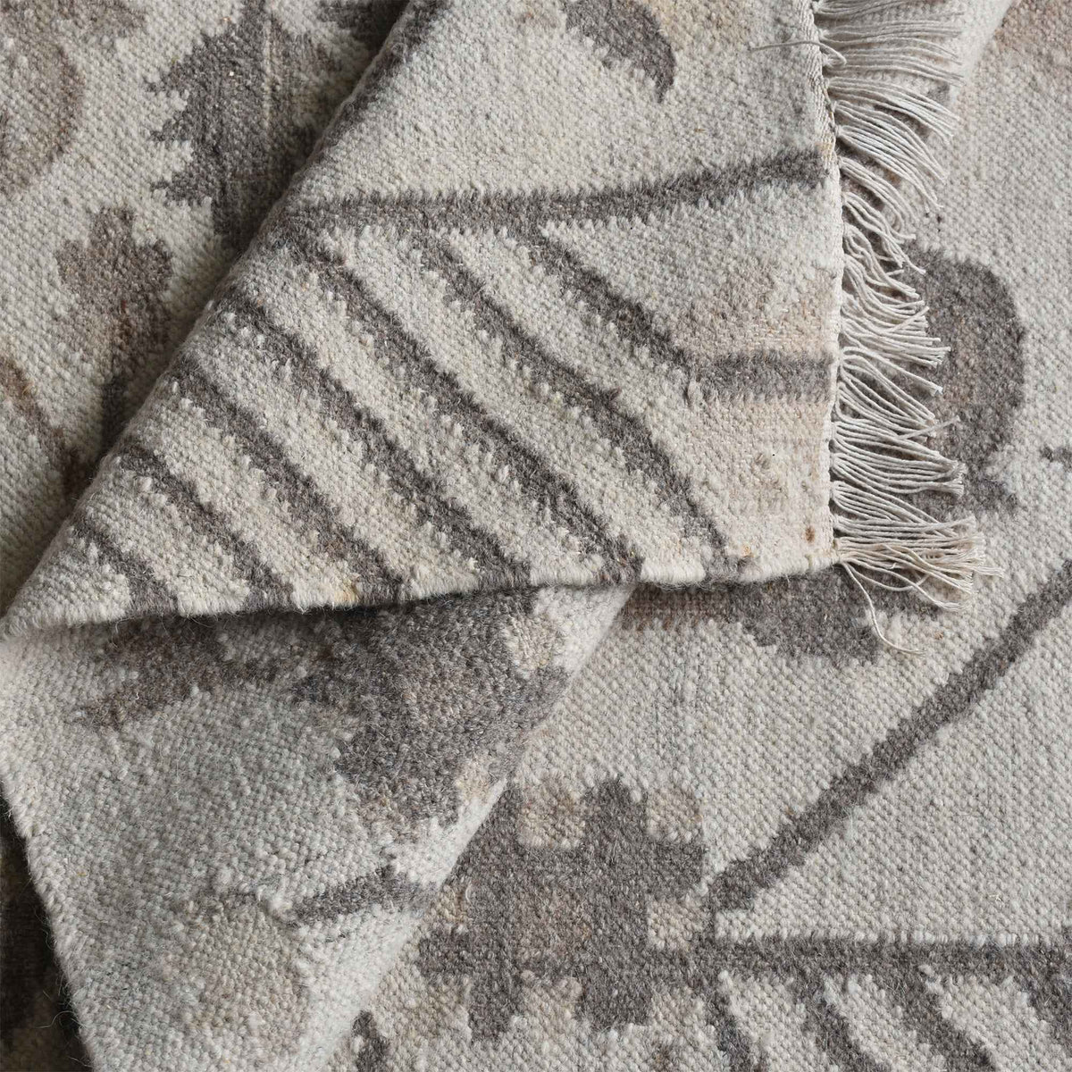 Monolith & Heart Andora Punja Kelim Wool Rug, Natural