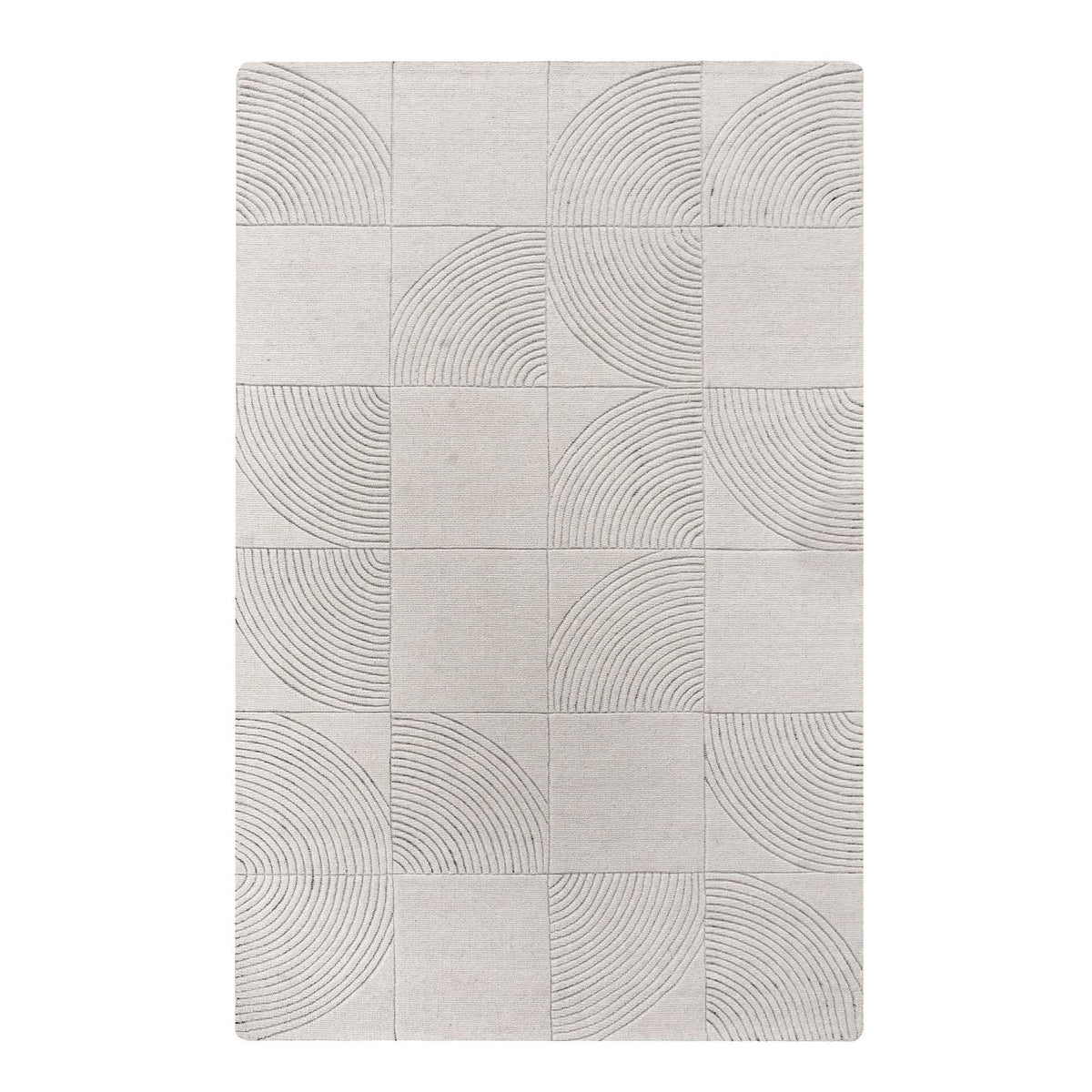 Monolith & Heart Arda Hand-Woven Wool Rug, Natural White