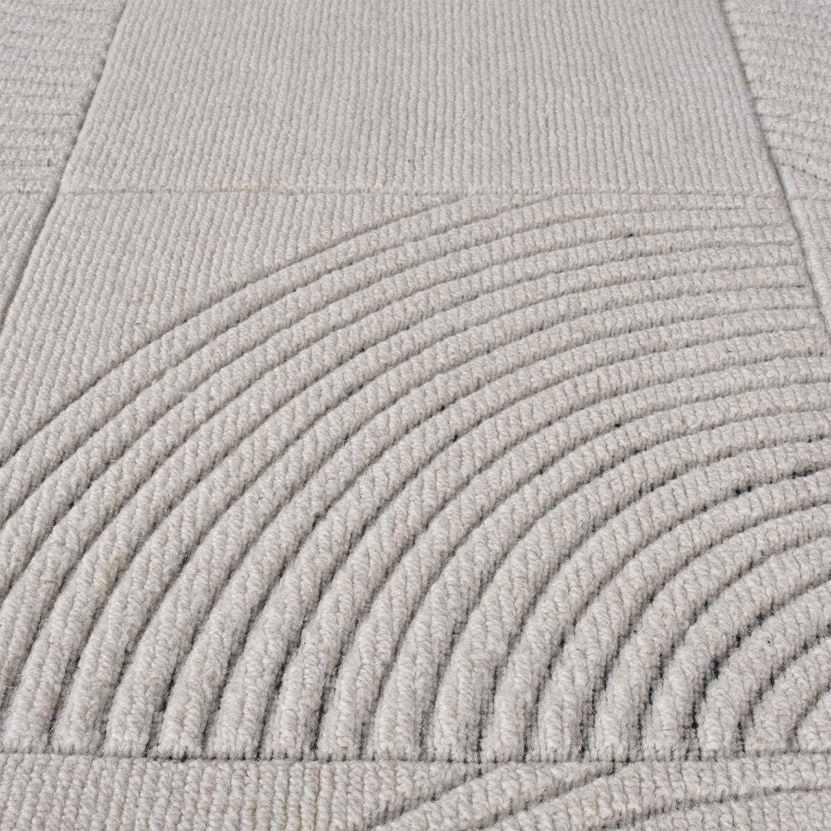Monolith & Heart Arda Hand-Woven Wool Rug, Natural White