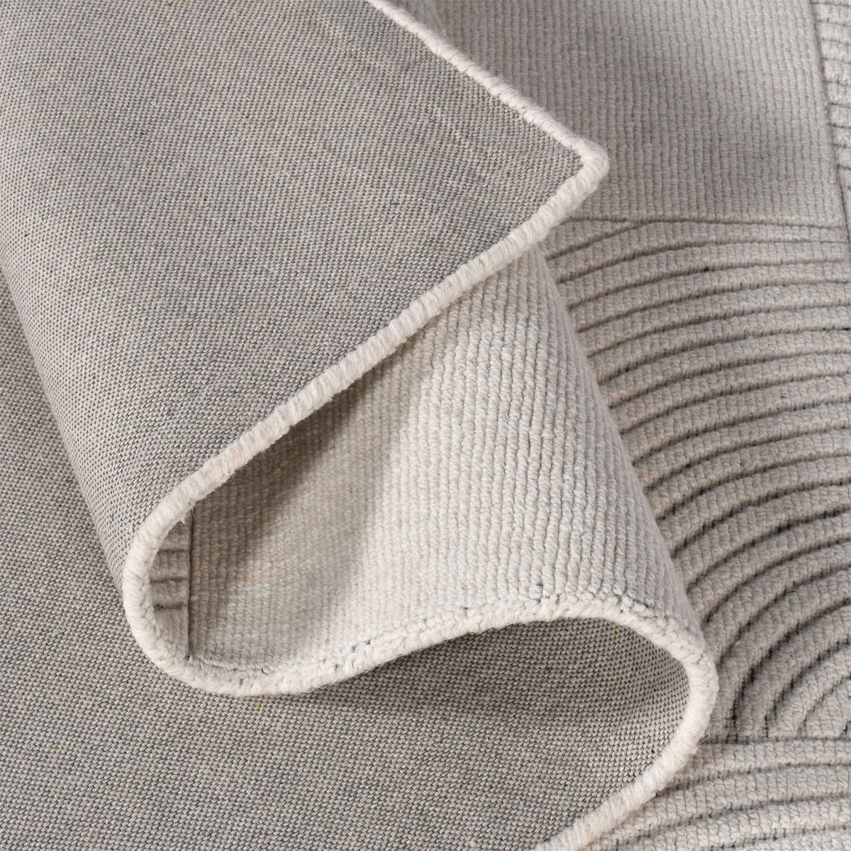 Monolith & Heart Arda Hand-Woven Wool Rug, Natural White